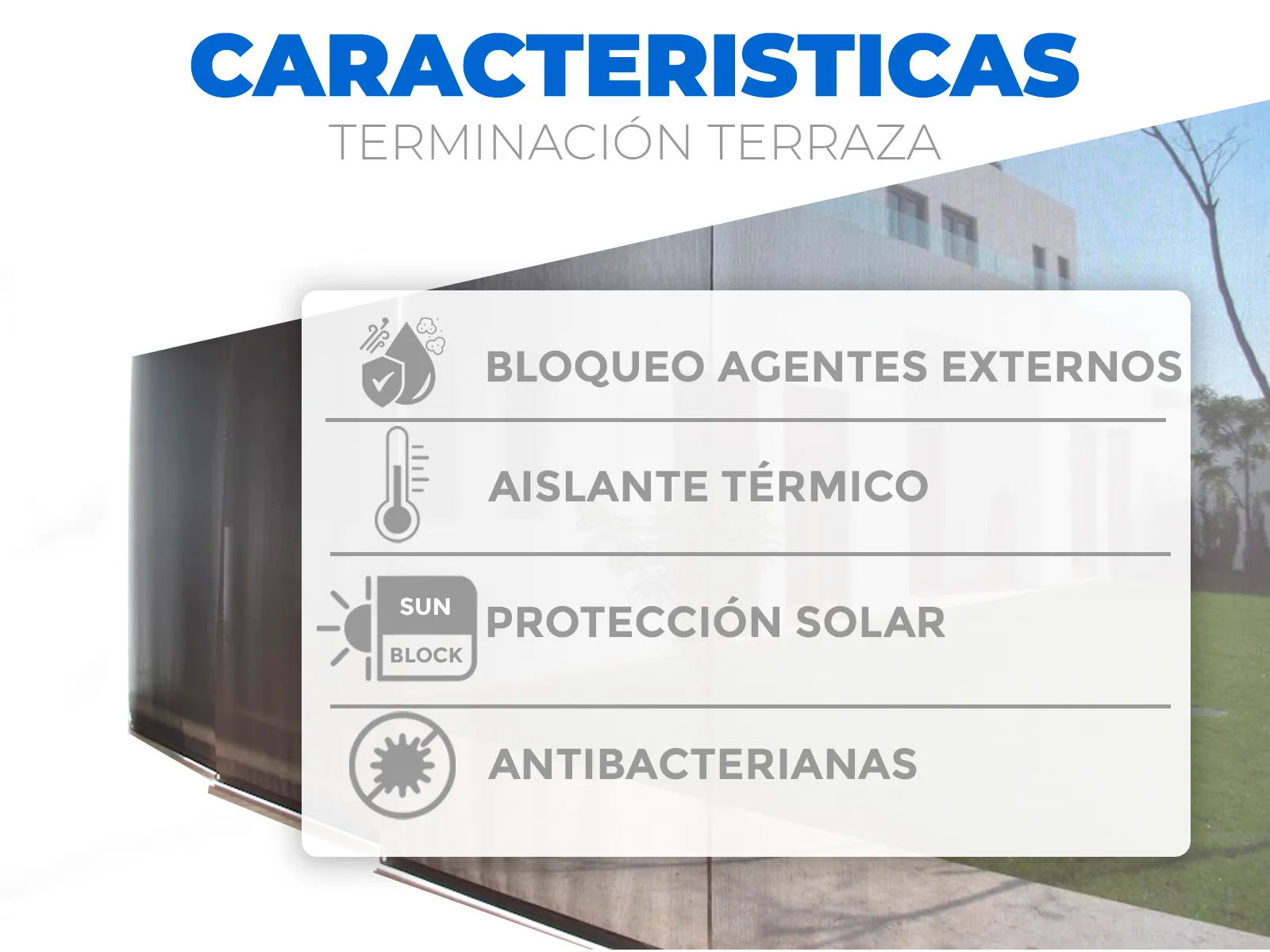 Cortinas terminación terraza